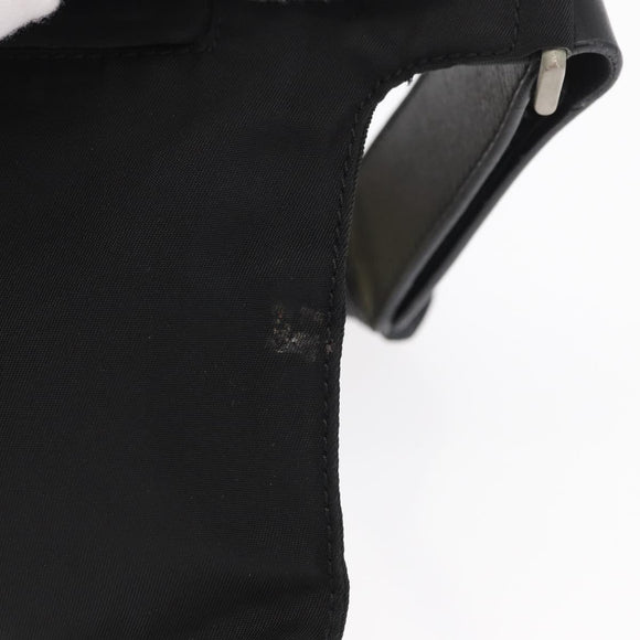PRADA Waist bag Nylon Black Silver Auth 154367