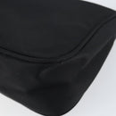 PRADA Accessory Pouch Nylon Black Silver Auth 154368-9