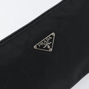 PRADA Accessory Pouch Nylon Black Silver Auth 154368-17