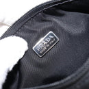 PRADA Accessory Pouch Nylon Black Silver Auth 154368-18