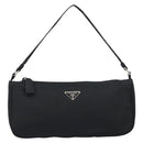 PRADA Accessory Pouch Nylon Black Silver Auth 154368-13