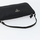 PRADA Accessory Pouch Nylon Black Silver Auth 154368-7
