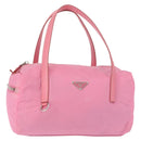 PRADA Hand Bag Nylon Pink Silver Auth 154369-1