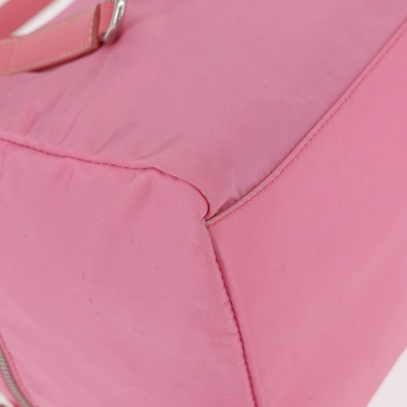 PRADA Hand Bag Nylon Pink Silver Auth 154369
