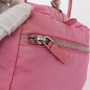 PRADA Hand Bag Nylon Pink Silver Auth 154369-19