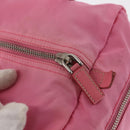 PRADA Hand Bag Nylon Pink Silver Auth 154369-9