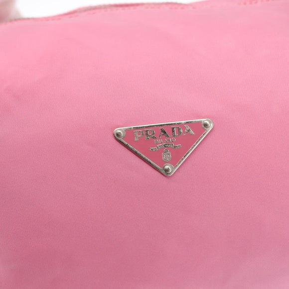 PRADA Hand Bag Nylon Pink Silver Auth 154369