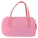 PRADA Hand Bag Nylon Pink Silver Auth 154369-2