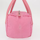 PRADA Hand Bag Nylon Pink Silver Auth 154369-3