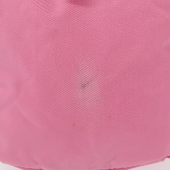 PRADA Hand Bag Nylon Pink Silver Auth 154369