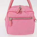 PRADA Hand Bag Nylon Pink Silver Auth 154369-5
