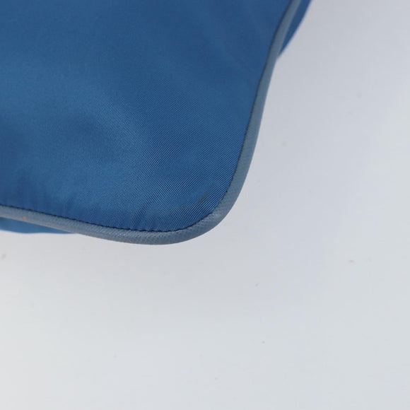PRADA Shoulder Bag Nylon Blue Silver Auth 154370V