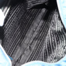 PRADA Shoulder Bag Nylon Blue Silver Auth 154370V-10