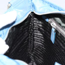 PRADA Shoulder Bag Nylon Blue Silver Auth 154370V-21