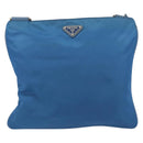 PRADA Shoulder Bag Nylon Blue Silver Auth 154370V-13