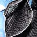 PRADA Shoulder Bag Nylon Blue Silver Auth 154370V-23
