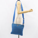 PRADA Shoulder Bag Nylon Blue Silver Auth 154370V-26