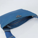 PRADA Shoulder Bag Nylon Blue Silver Auth 154370V-6