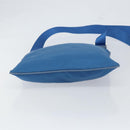 PRADA Shoulder Bag Nylon Blue Silver Auth 154370V-5