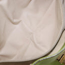 Salvatore Ferragamo Gancini Hand Bag Leather Green Gold Auth 154371-21