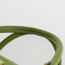 Salvatore Ferragamo Gancini Hand Bag Leather Green Gold Auth 154371-8