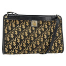 Christian Dior Trotter Canvas Shoulder Bag Navy Gold Auth 154374-1