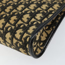 Christian Dior Trotter Canvas Shoulder Bag Navy Gold Auth 154374-15