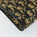 Christian Dior Trotter Canvas Shoulder Bag Navy Gold Auth 154374-16