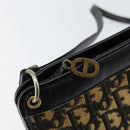 Christian Dior Trotter Canvas Shoulder Bag Navy Gold Auth 154374-10