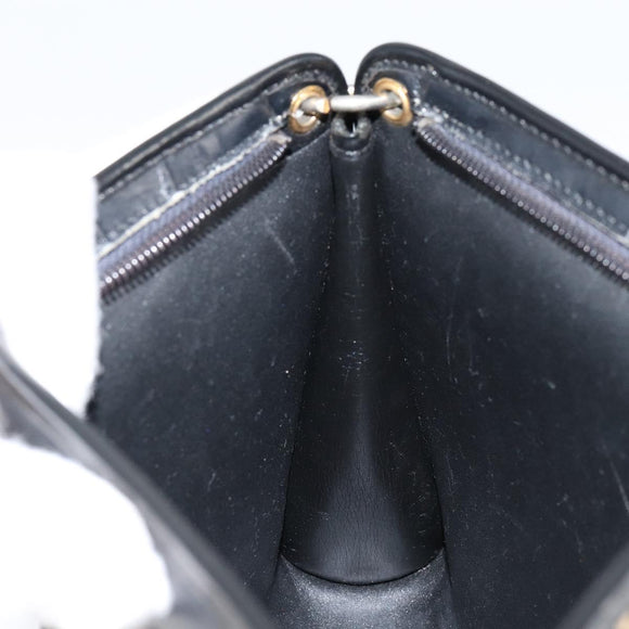 Christian Dior Trotter Canvas Shoulder Bag Navy Gold Auth 154374