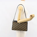 Christian Dior Trotter Canvas Shoulder Bag Navy Gold Auth 154374-20