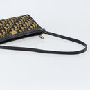 Christian Dior Trotter Canvas Shoulder Bag Navy Gold Auth 154374-7