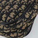Christian Dior Trotter Canvas Shoulder Bag Navy Gold Auth 154375-12