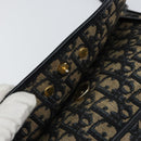 Christian Dior Trotter Canvas Shoulder Bag Navy Gold Auth 154375-14