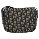 Christian Dior Trotter Canvas Shoulder Bag Navy Gold Auth 154375-3