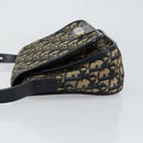 Christian Dior Trotter Canvas Shoulder Bag Navy Gold Auth 154375-5