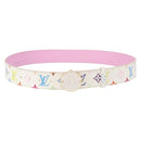 LOUIS VUITTON Monogram CeintureT&B Belt 41.3"" White M9627 LV Auth 154379-1