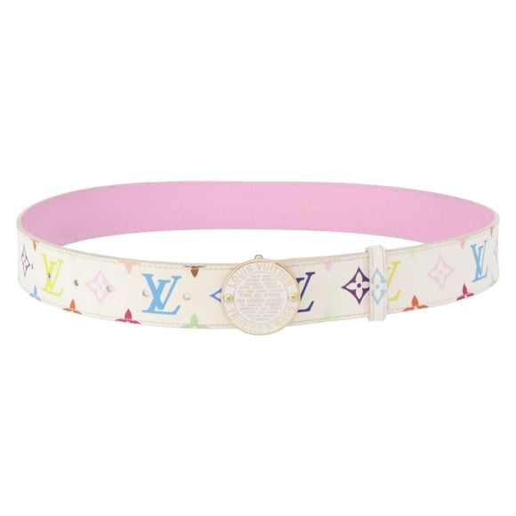 LOUIS VUITTON Monogram CeintureT&B Belt 41.3"" White M9627 LV Auth 154379
