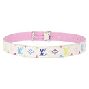 LOUIS VUITTON Monogram CeintureT&B Belt 41.3"" White M9627 LV Auth 154379-2