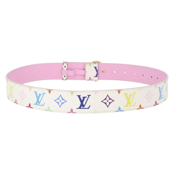 LOUIS VUITTON Monogram CeintureT&B Belt 41.3"" White M9627 LV Auth 154379
