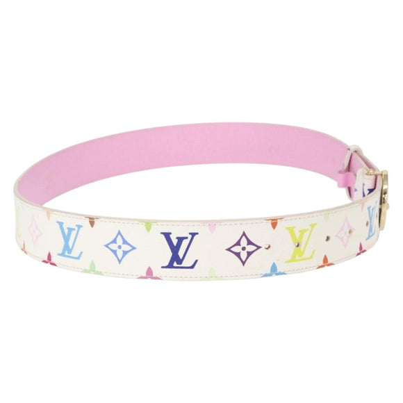 LOUIS VUITTON Monogram CeintureT&B Belt 41.3"" White M9627 LV Auth 154379