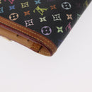 LOUIS VUITTON Monogram Multicolor Porte Tresor Wallet Black M92658 Auth 154380-15