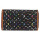 LOUIS VUITTON Monogram Multicolor Porte Tresor Wallet Black M92658 Auth 154380-2