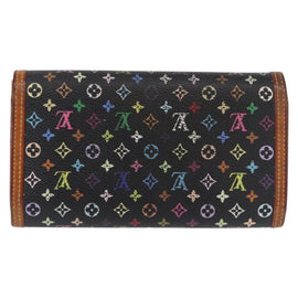 LOUIS VUITTON Monogram Multicolor Porte Tresor Wallet Black M92658 Auth 154380 - 0