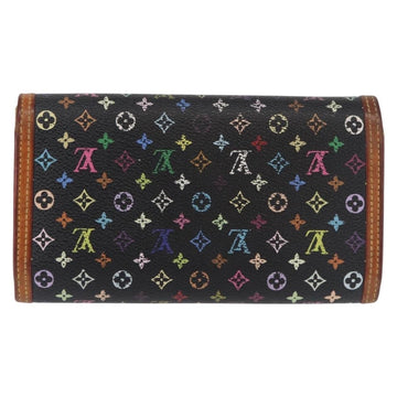 LOUIS VUITTON Monogram Multicolor Porte Tresor Wallet Black M92658 Auth 154380 - 0