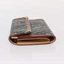 LOUIS VUITTON Monogram Multicolor Porte Tresor Wallet Black M92658 Auth 154380-4