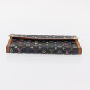 LOUIS VUITTON Monogram Multicolor Porte Tresor Wallet Black M92658 Auth 154380-6