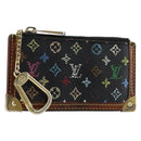 LOUIS VUITTON Multicolor Pochette Cles Coin Purse Black M13664 LV Auth 154383-1