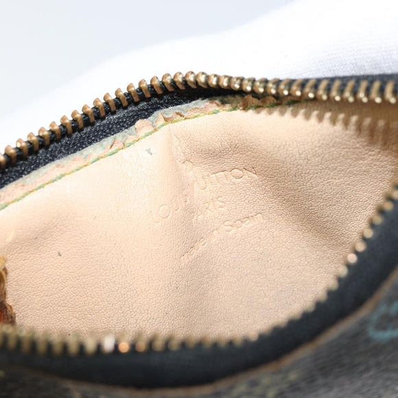 LOUIS VUITTON Multicolor Pochette Cles Coin Purse Black M13664 LV Auth 154383