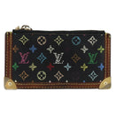 LOUIS VUITTON Multicolor Pochette Cles Coin Purse Black M13664 LV Auth 154383-13